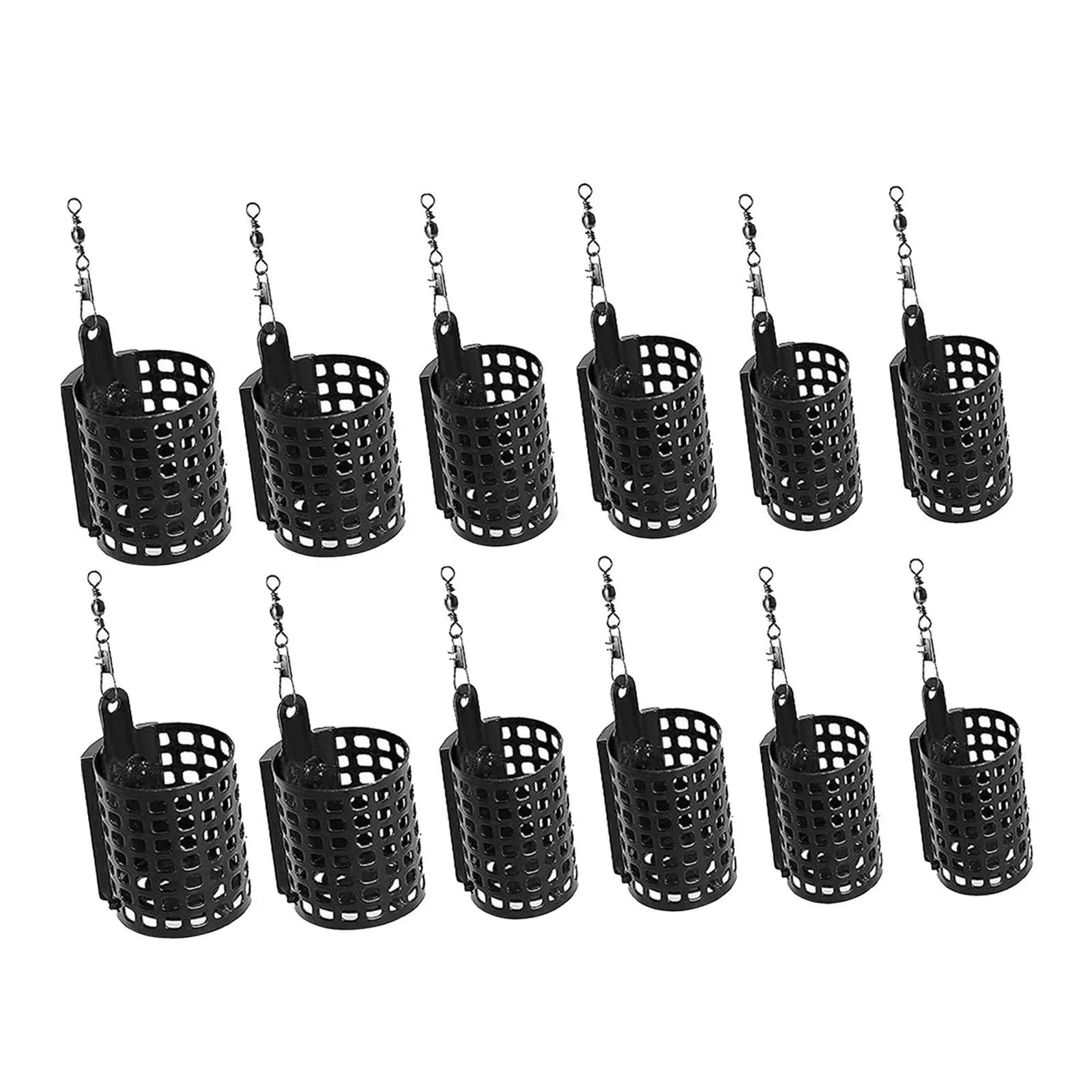 12x Fishing Cage Feeder Fishing Tackle Fishing Basket Accessory Outdoor Bait Cage Feeder for Lobster Eel Crawdad Crayfish Minnow