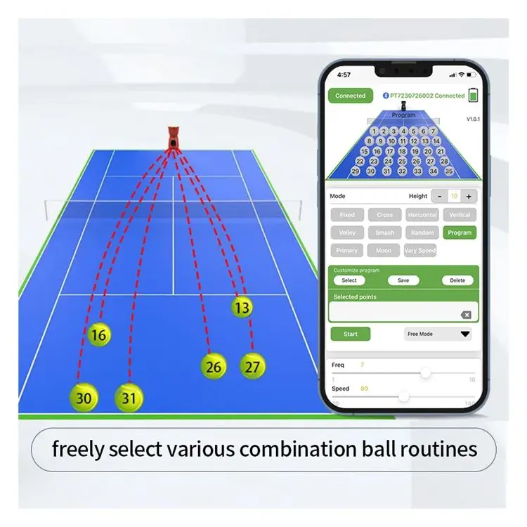 Popular Automatic Electronics Tennis Ball Machine For Training Practice with APP Remote Control