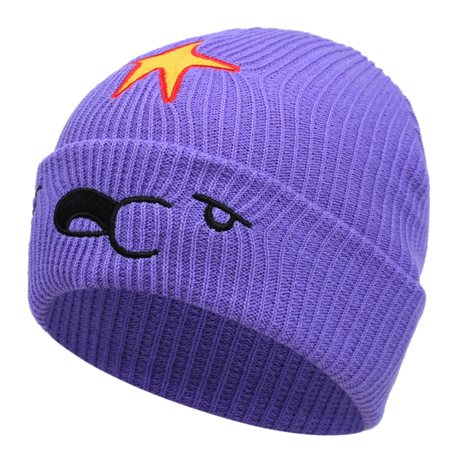 New Adventure Time Purple Beanies Hat Men Woman Personality Hip Hop Fashion Winter Warm Hat Knitted Soft Caps Bone Ski Skullies