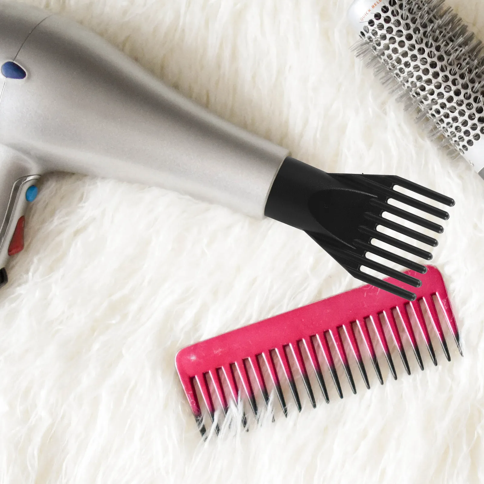 Hair Dryer Comb Nozzle Attachment Universal Fit High Temp Resistant ABS Material Gentle on Hair Lightweight Strong Styling Blow