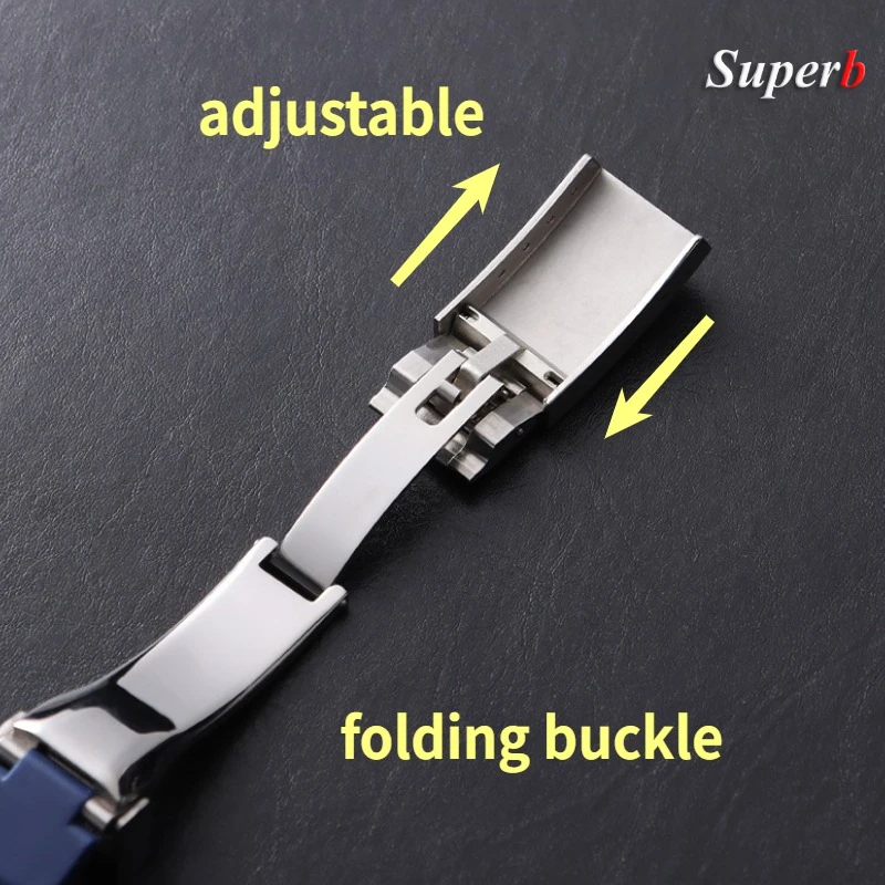 20 مللي متر حزام مطاط عالي الجودة لرولكس يخت دايتونا الغواصة أسود أخضر المياه شبح سوار حزام (استيك) ساعة اكسسوارات #5