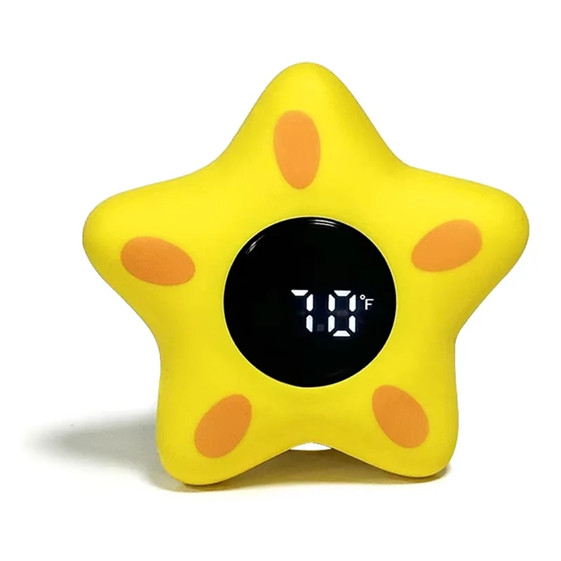 A30F-Baby Bath Temperature Gauge, Yellow Pentagram, Electronic, IP67 Waterproof, Quick & Accurate Measurement