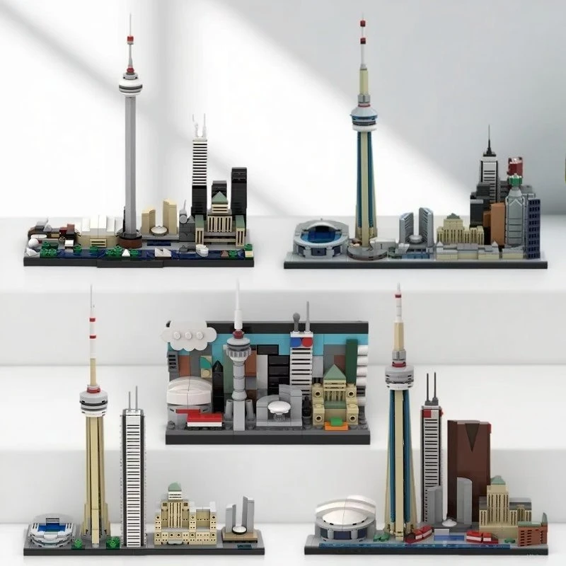 MOC Toronto City Skyline Building Blocks Assembly Toys Canadian Famous Urban Architecture Model Adult Collection Birthday Gifts