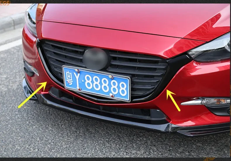 For Mazda 3 AXELA 2017-2019 High-quality ABS Chrome front grille decorative strip anti-scratch protection car accessories