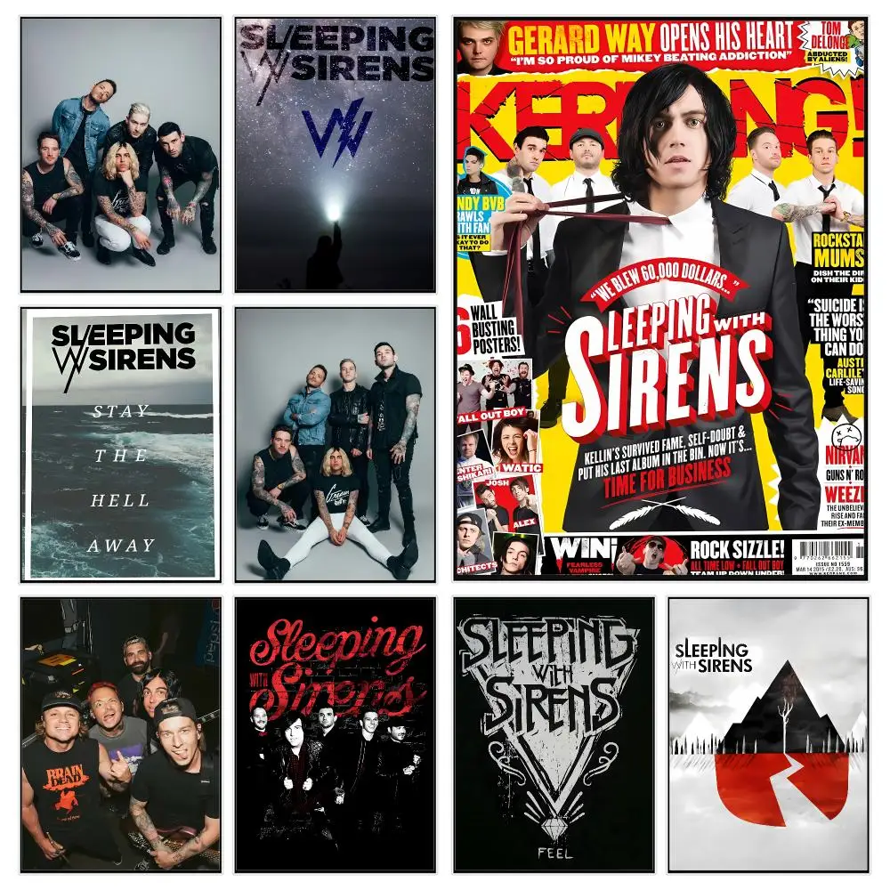 Band Rock S-Sleeping With Sirens Poster Trendy Aesthetic Wall Decor for Dorm & Bedroom