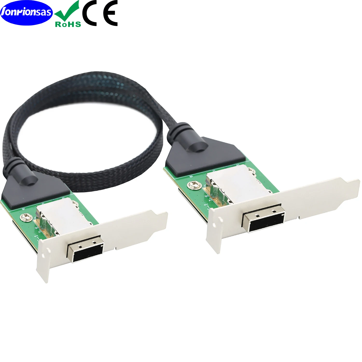 Mini SAS HD SFF-8088 26P PCBA Female with Low Profile Bracket to SAS SFF-8088 female 12Gbps External Impedance 30AWG cable