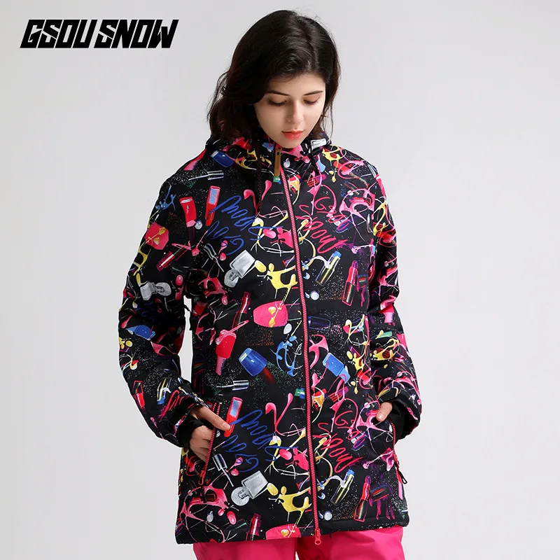 

Gsou Snow Women Snow Clothing Ski Suit 10K Waterproof Windproof Outdoor Costumes Snowboarding Sets Jackets + Strap Pants Girl's