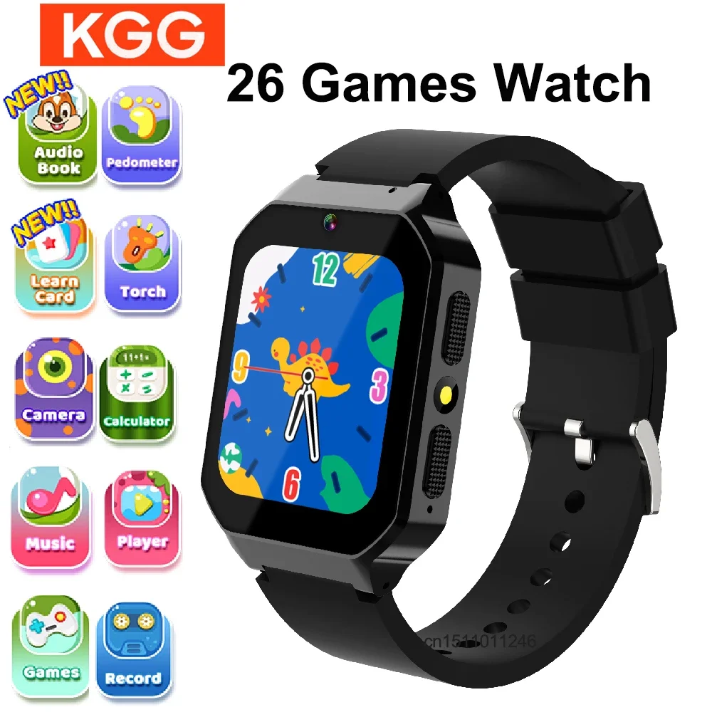 Orologio per bambini 26 giochi Smart Watch Fotocamera Lettore musicale Schermo HD da 1,69 pollici Video Parole Scheda di apprendimento Orologi per