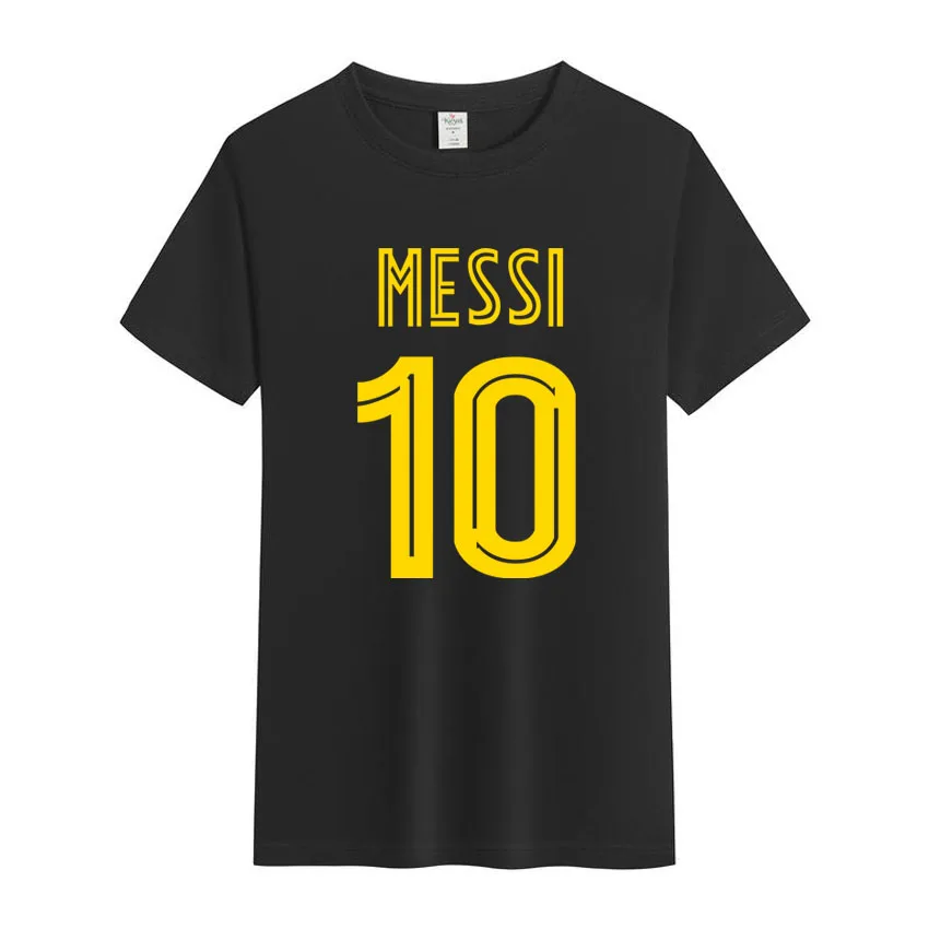 

Мужская летняя новая модная свободная дышащая футболка с круглым вырезом MESSI с принтом и короткими рукавами, повседневные спортивные повседневные уличные топы