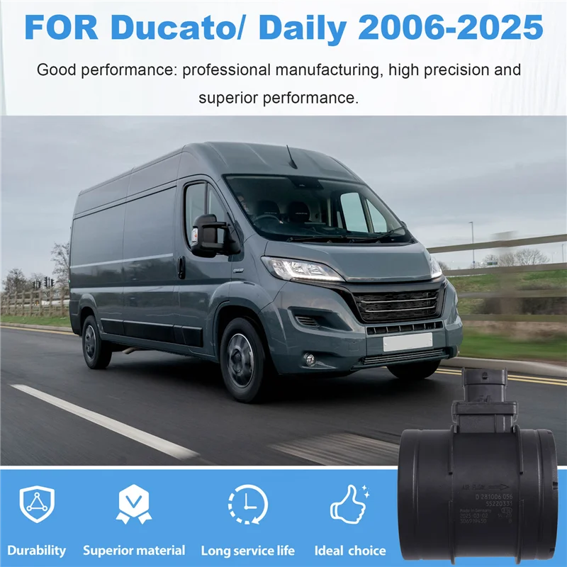 

For Fiat Ducato Iveco Daily 2006-2025 Car 55220331 Mass Air Flow Sensor 0281006056-A67F