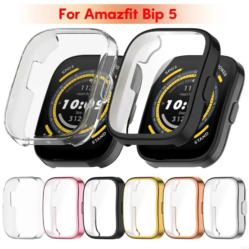 Amazfit Bip 5 Bip5 A2215 용 화면 보호 케이스 Smartwatch TPU 보호 커버 긁힌 전체 보호 범퍼 쉘