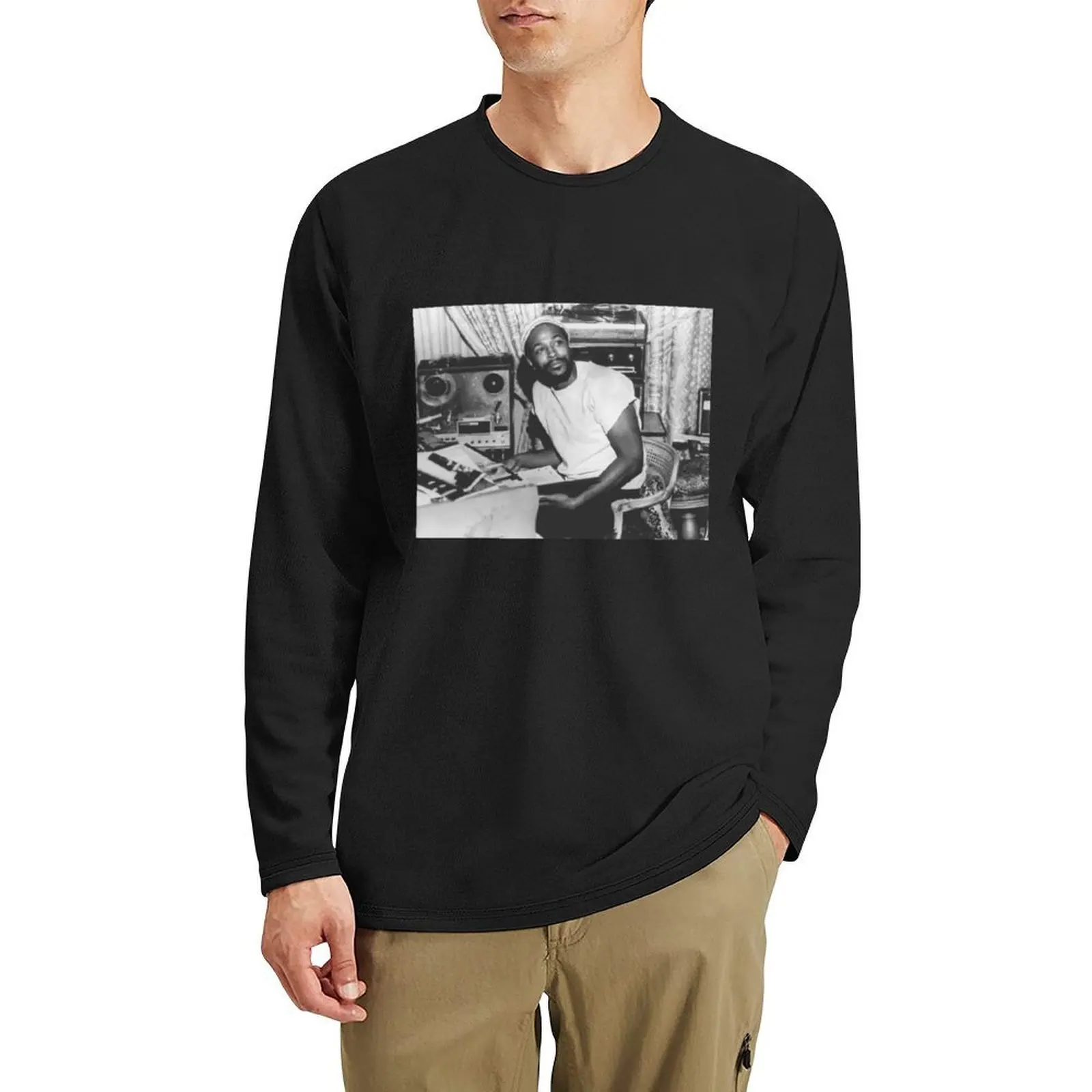 

Marvin Gaye Portrait Long T-Shirt sweat shirt anime clothes cute clothes anime men clothing