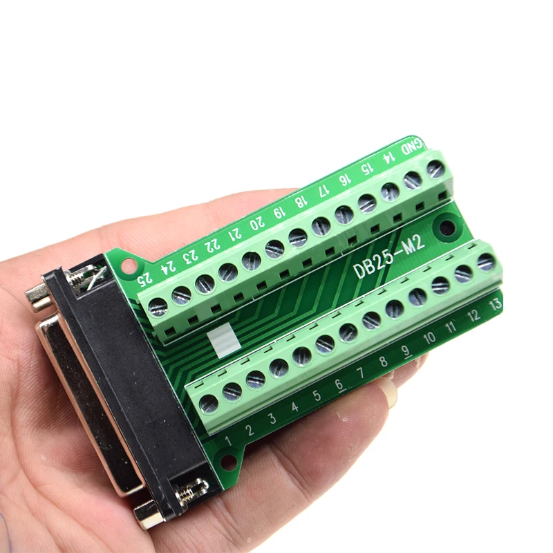 1 pz DB25 25 pin 2 righe maschio femmina connettore all\'adattatore terminale D-SUB convertitore da RS232 a RS485 modulo scheda terminale a 25 pin