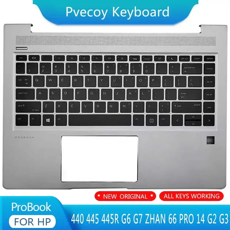 

Новинка, подставка для ноутбука ProBook 440 445 445R G6 G7 ZHAN 66 PRO 14 G2 G3, эргономичная клавиатура, английская версия, верхняя крышка