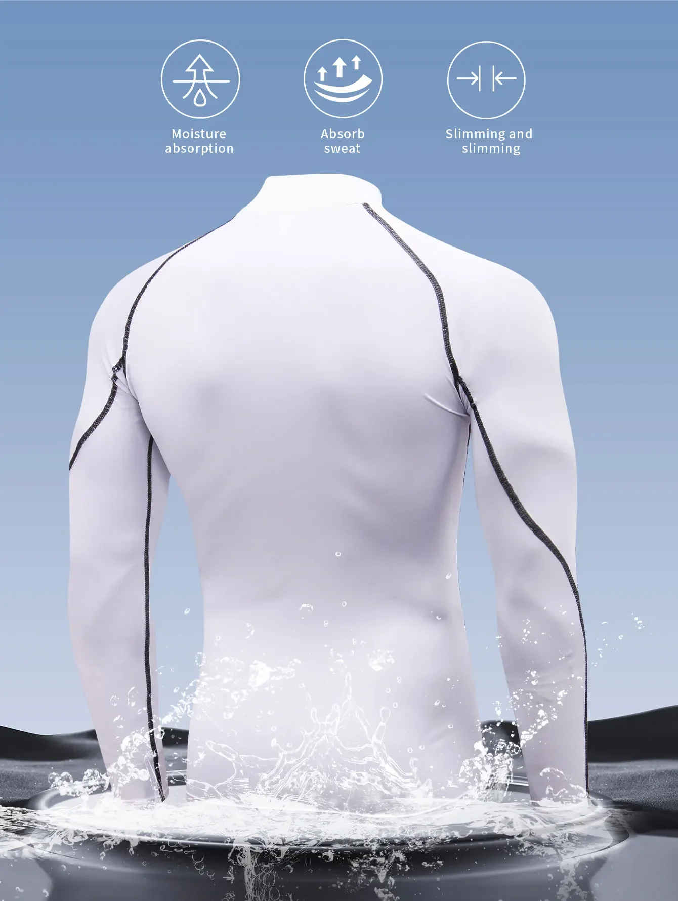 Sports fitness clothes men's long sleeve T-shirt compression clothes, quick dry elastic muscle brothers