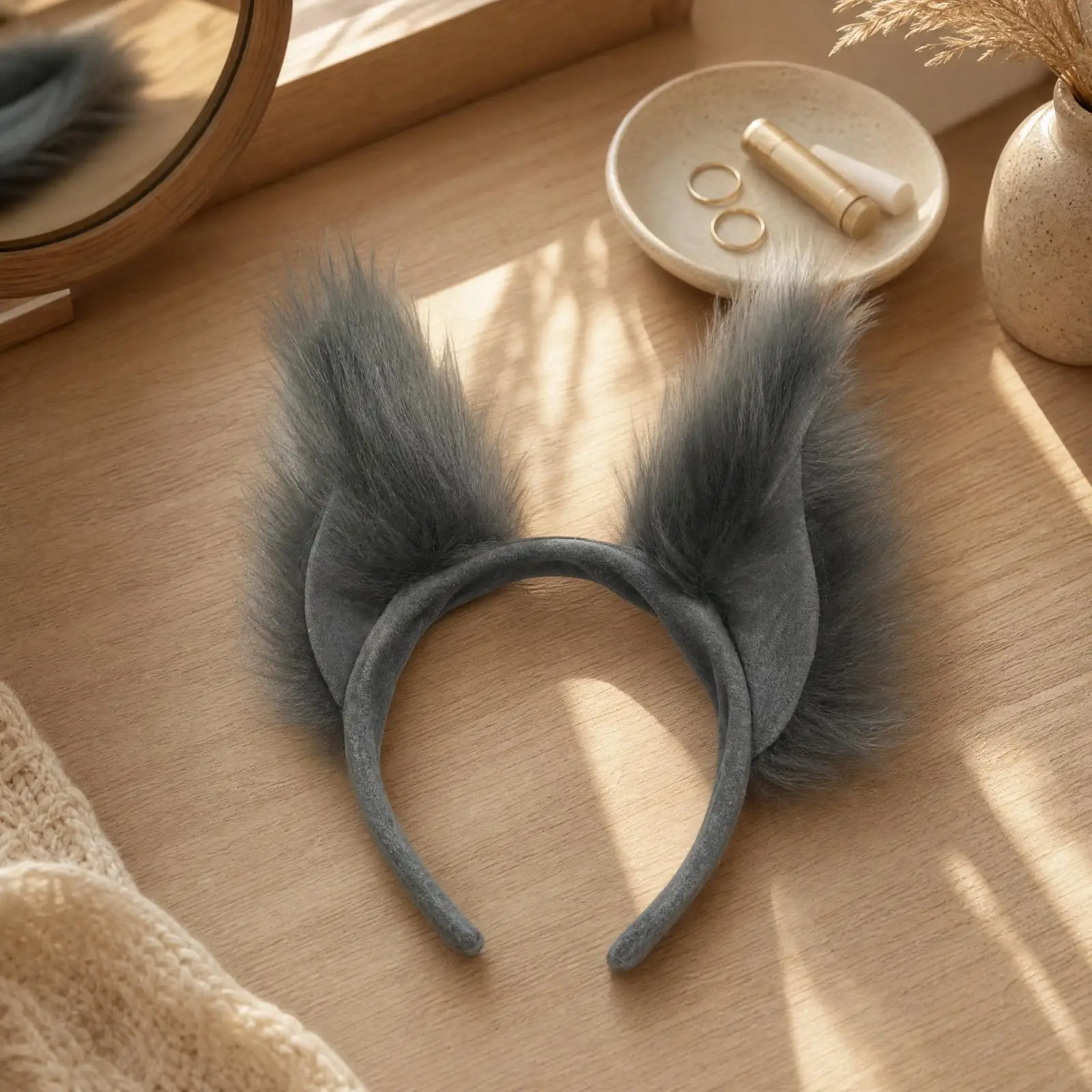 Plush Material Fabric Set Cat Ears Headband for Women Costume Party Cosplay Prop with Tail and Claws for Themed Dress Up