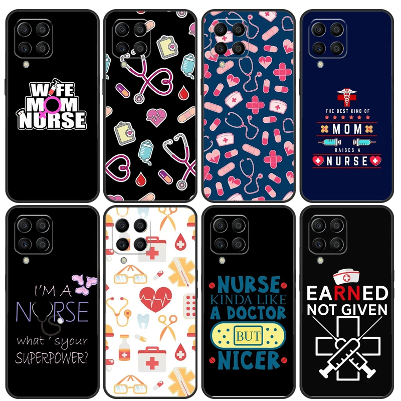 Stethoscope Heart Nursing Nurse Case For Samsung Galaxy M12 M32 M52 M13 M23 M33 M53 M14 M34 M54 M20 M30s M21 M31 M51 Cover