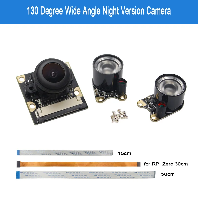 Raspberry Pi 4 Camera Night Version 130 Degree Wide Angle 5MP 1080P Webcam with Infrared Lights for Raspberry Pi 4B 3B+ 3B Zero