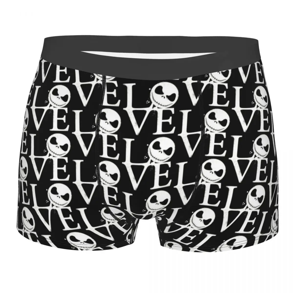 

Custom Novelty Jack Skellington LOVE Boxers Shorts Panties Men's Underpants Breathable Briefs Underwear