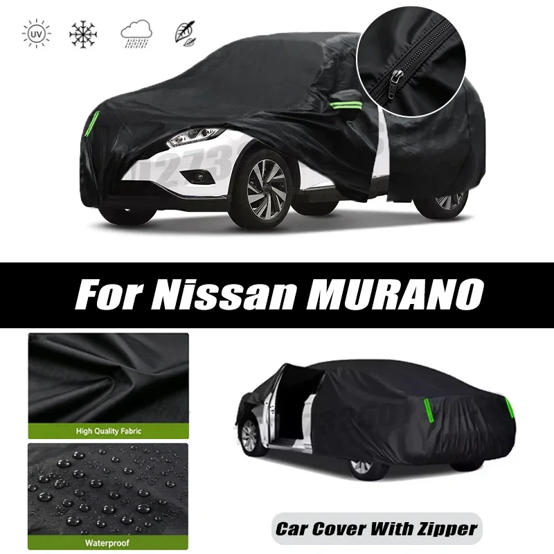 For Nissan MURANO Car Covers Outdoor Waterproof Sun Rain Snow Protection UV Car Zipper Design Car Cover Accessories