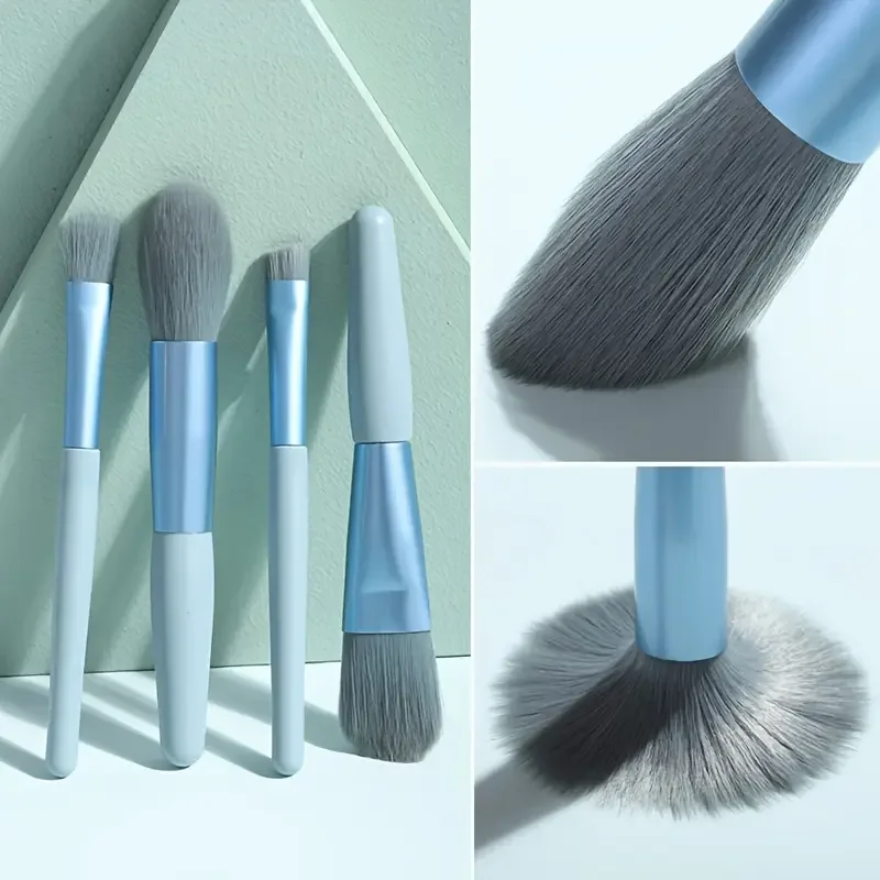 Ensemble de pinceaux pour fard à paupières, 8 pièces, pinceaux portables pour les yeux, pinceaux de maquillage pour les yeux, Eyeliner, brosse coudée