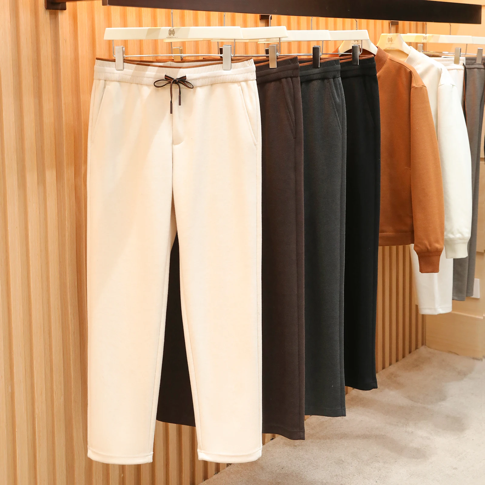 

Итальянские мужские повседневные брюки из смесовой шерсти с воздушной прослойкой, прямые, из полиэстера, вискозы, шерсти и нейлона, с эластичным поясом