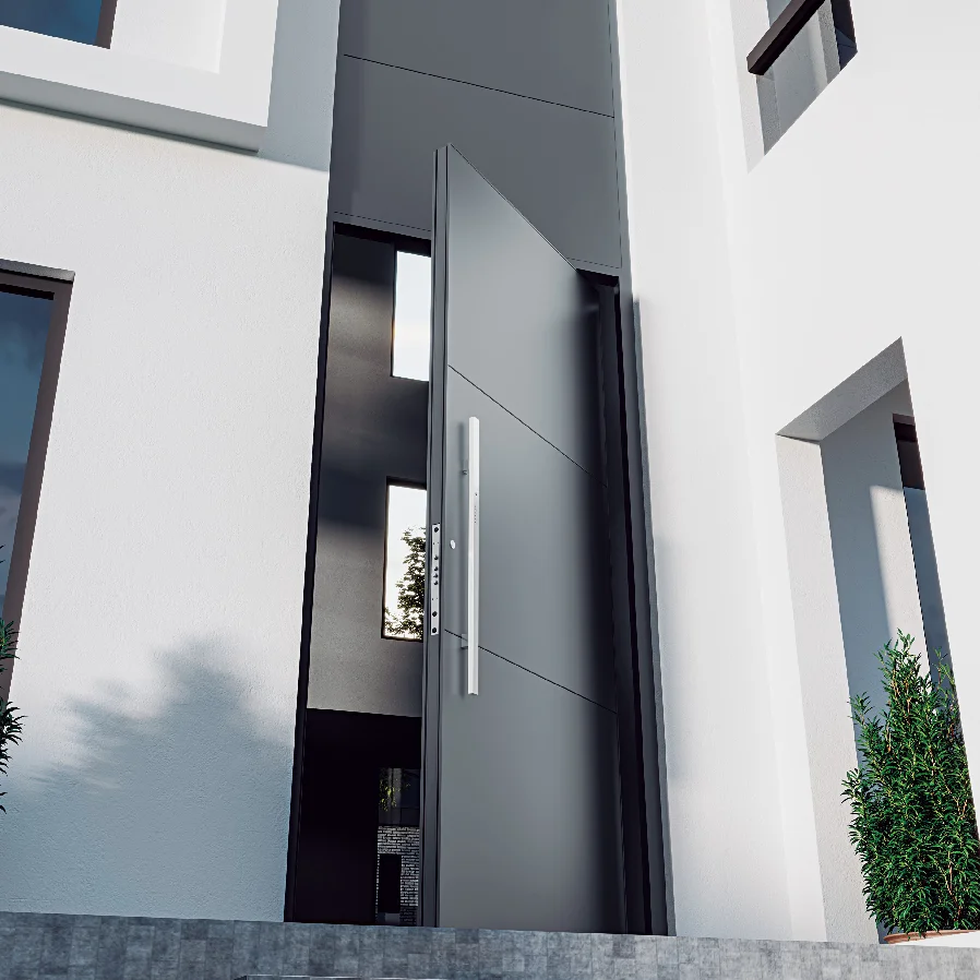 Design Smart Lock Entry Door Hurricane Impact Aluminum Security Doors //2026 Luxury Custom Entry Series Villa Main Gate