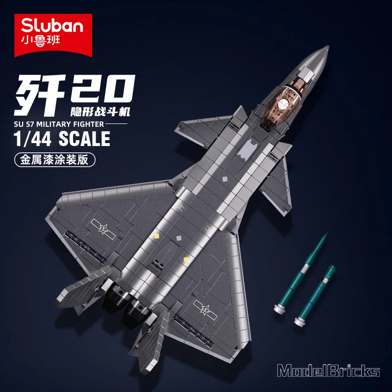 

Sluban Military Modern Plane J-20 Stealth Fighter WW2 Aircraft Model Building Blocks Bricks Assembly Toy Kids Boys Creative Gift