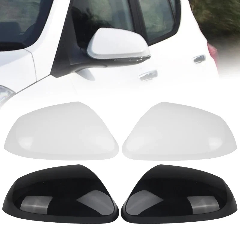 For Hyundai i10 2014-2017 – Rearview Mirror Cover, Gloss Black or Primed White, Mirror Housing Shell, Exterior Accessory