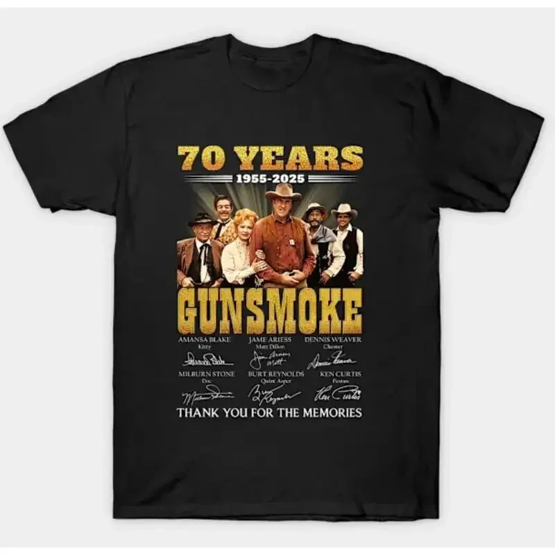 70 Years 1955 2025 Gunsmoke Signatures Thank You For The Memories T Shirt T580