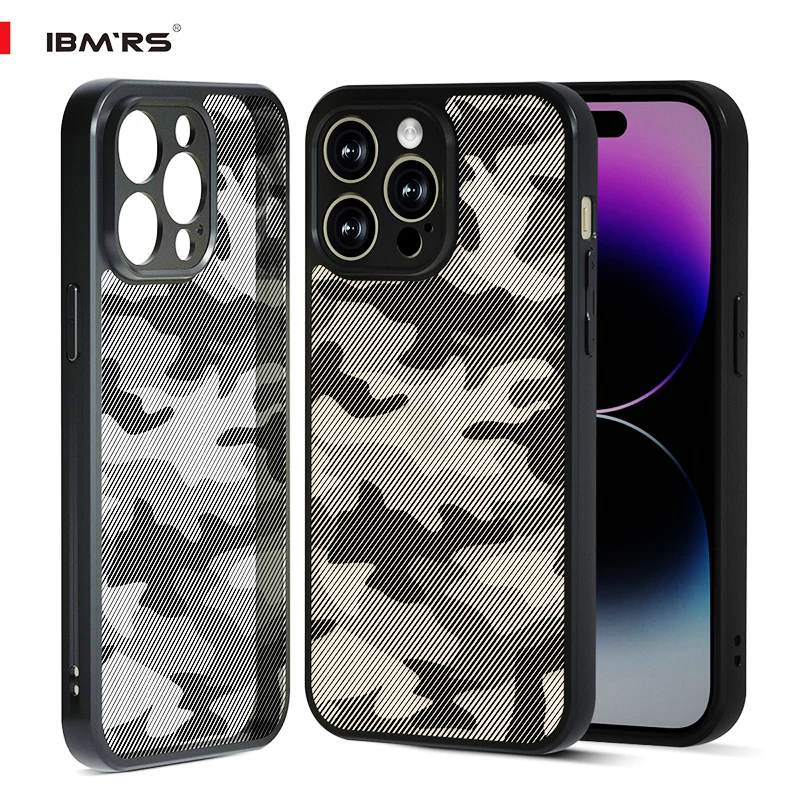 

IBMRS for iPhone 14 Pro Case,PC+TPU Hybrid Camouflage Camo Pattern Wireless Charging Daily Use Protective Shell