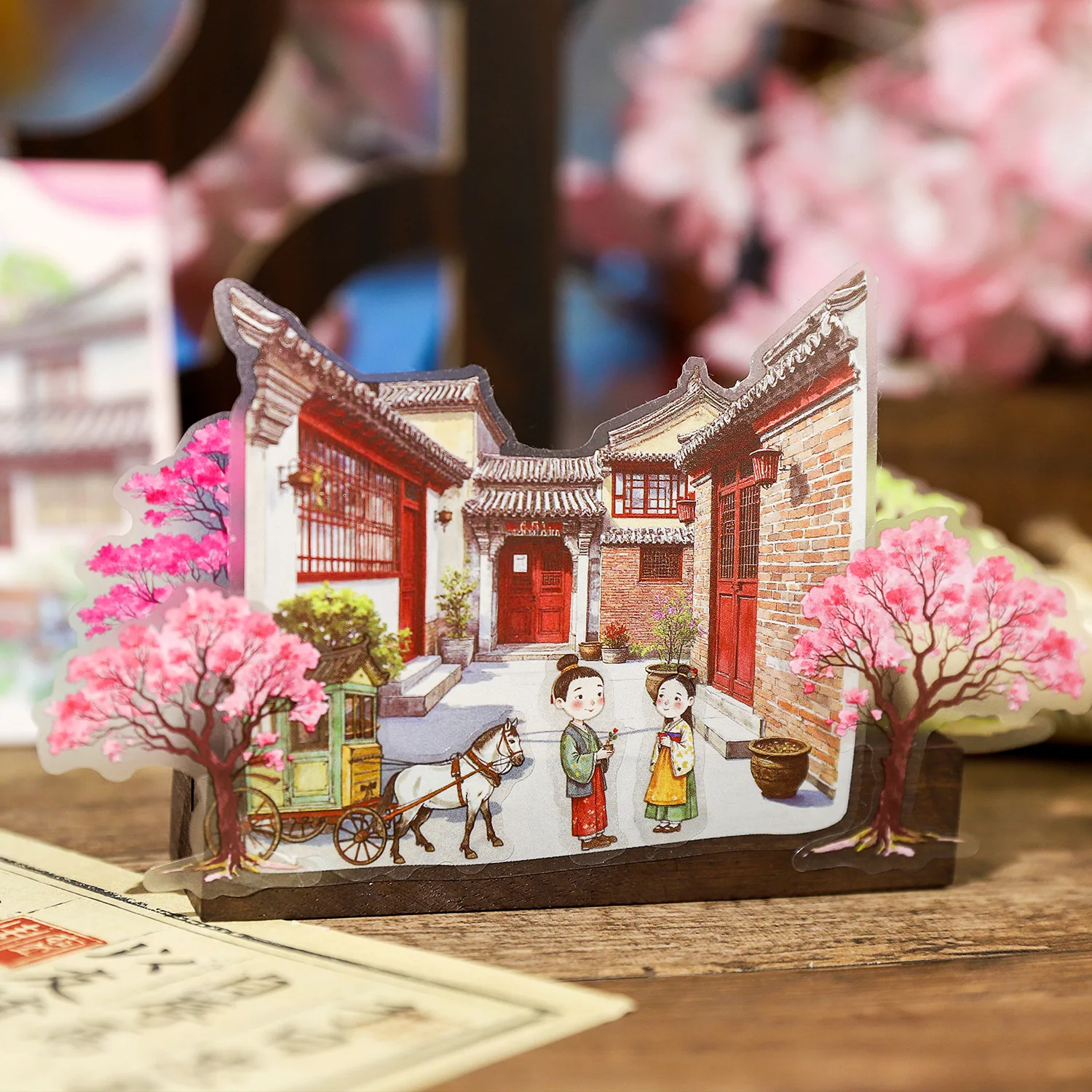 3sheets/lot Kawaii Stationery Stickers Fog Shadow Cloud Court Junk Journal Paper stickers Planner Decorative stickers