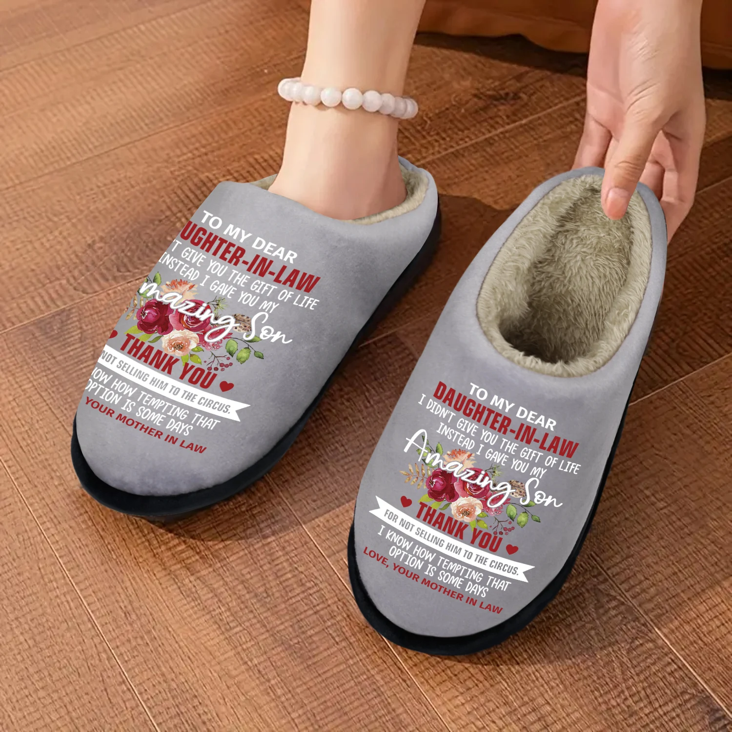 

Women's Slippers Indoor/Outdoor, Soft Memory Foam House slippers, Comfy Fuzzy House Shoes,Rubber Non-Slip Sole