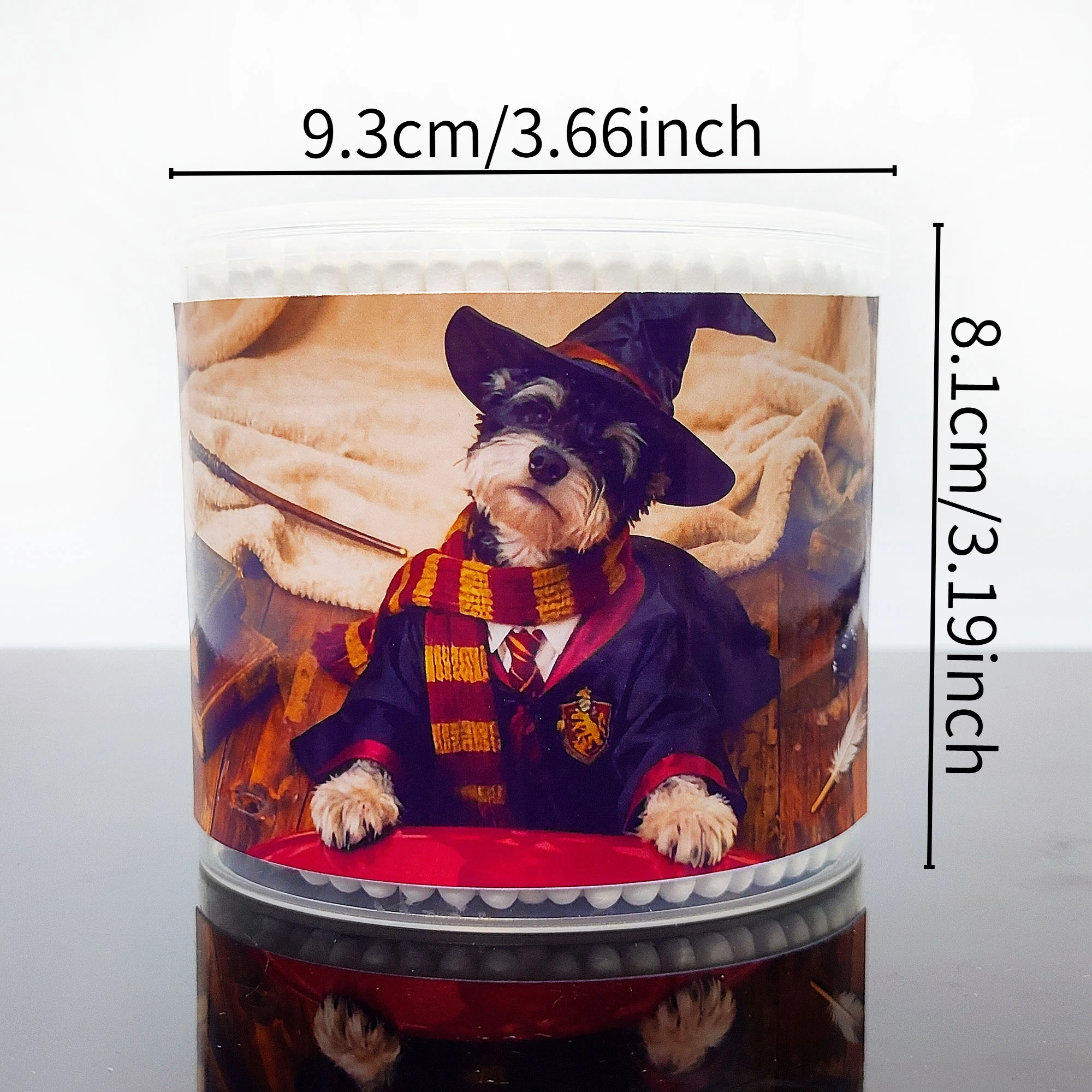 300 Stück Wattestäbchen mit Magic Academy-Motiv, Wattestäbchen in Form eines Hundes, doppelköpfige, doppelte runde Wattestäbchen.