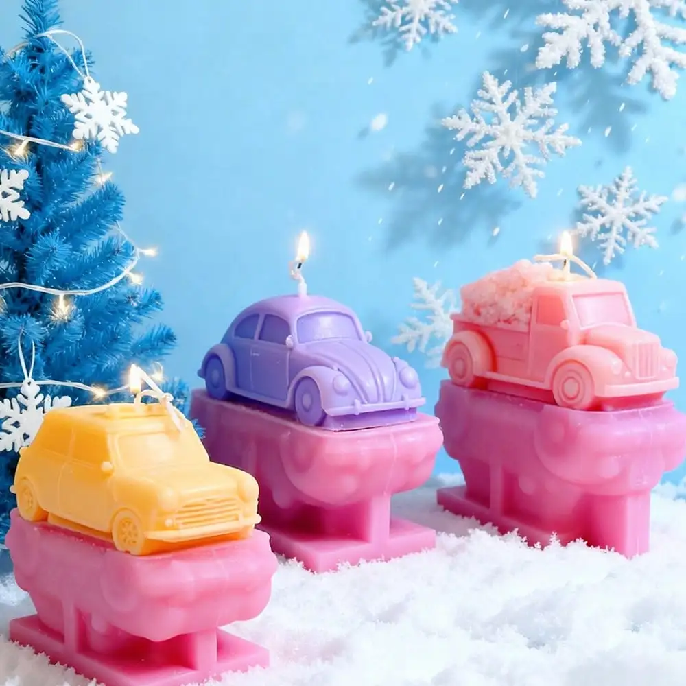 Multi Style Styling Car Silicone Candle Mold Rose Pickup Car Shape Soap Mould Resin Gypsum Making Tool DIY 3D Gifts Home Decor