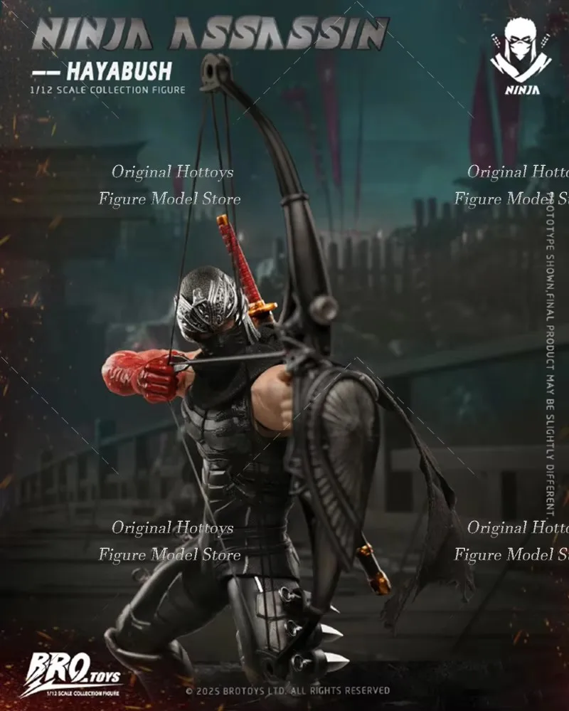BROTOYS LR010 1/12 스케일 남성 군인 블랙 닌자 암살자 하야부시 풀 세트 6인치 액션 피규어 모델 선물 컬렉션