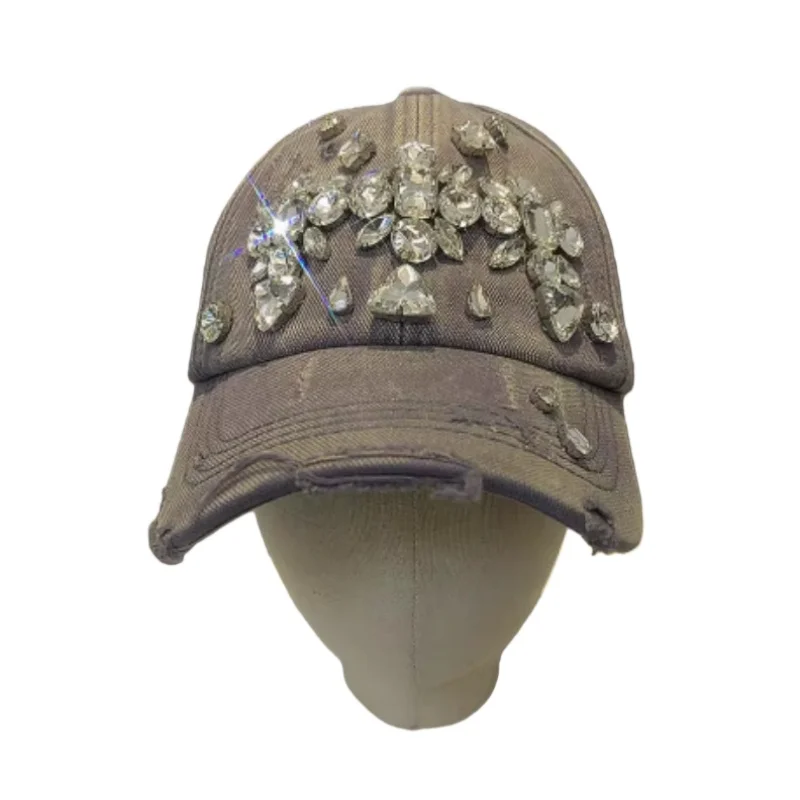 

Autumn Winter New Korean-style Fashionable Rhinestone Hole Baseball Cap Versatile Casual Duckbill Hats Trend Travel Sun Hat