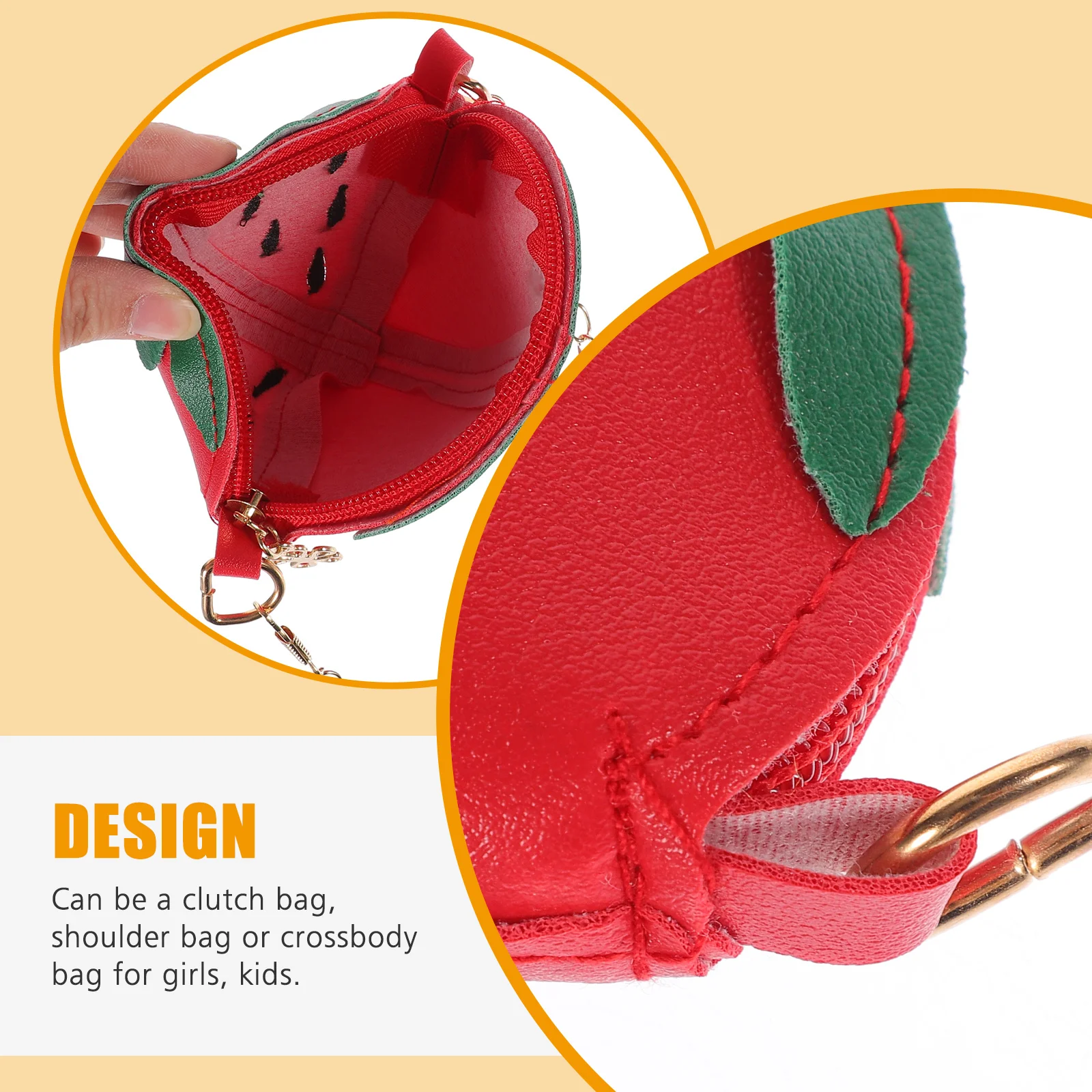 Strawberry Bag Kids Fruit Crossbody Shoulder Girls Purses Messenger Smooth Zipper Functional Accessories Fashion