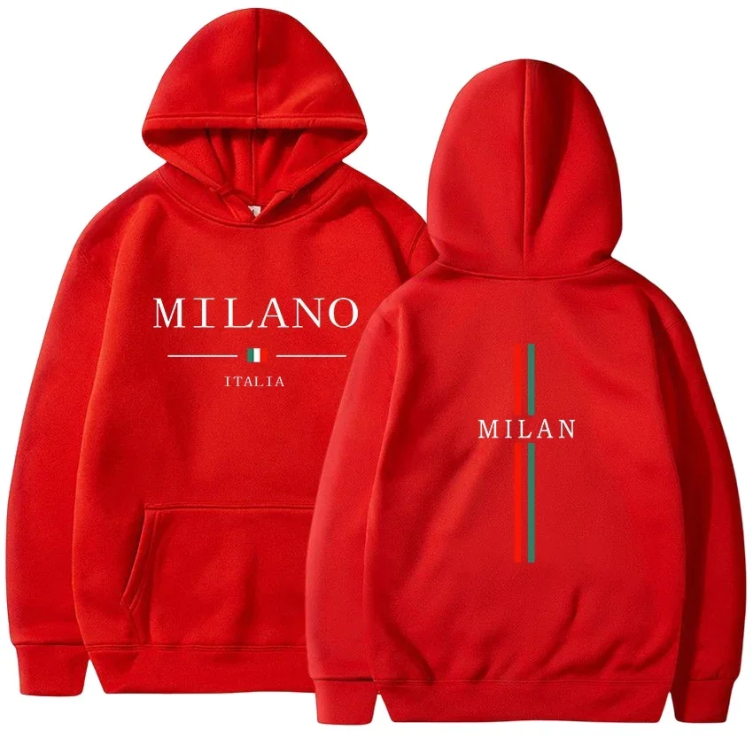 Men's hooded sweatshirt, Milan-printed sweatshirt, casual, running, high-quality men's clothing Tops Y2k 2025