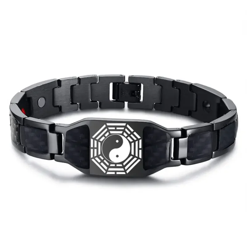 Tai Chi Gossip Tide Titanium Bracelet Men's High-grade Domineering Brother Magnet Radiation-proof High-grade Jewelry New 2024