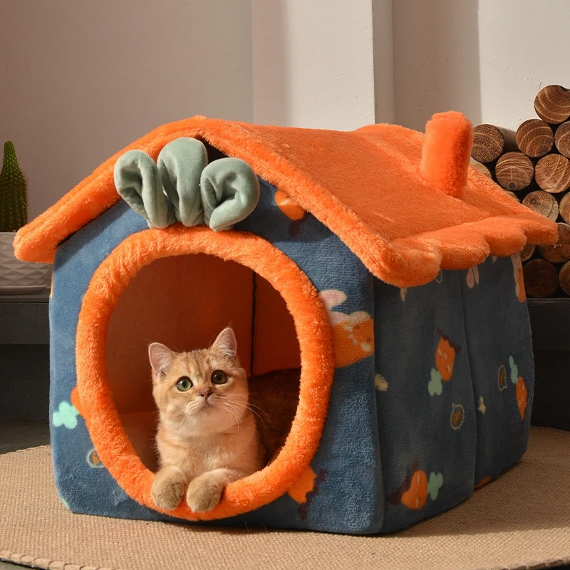 

Pet Dog House Foldable Cat Bed Universal For All Seasons Dog Villa Sleep Kennel Removable Nest Warm Enclosed Cave Sofa Pet Suppl