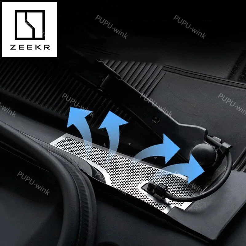 For ZEEKR 001 Stainless Steel Front Cabin Cover Dust Cover Car Air Conditioning Protective Cover Filter Element Insect Net