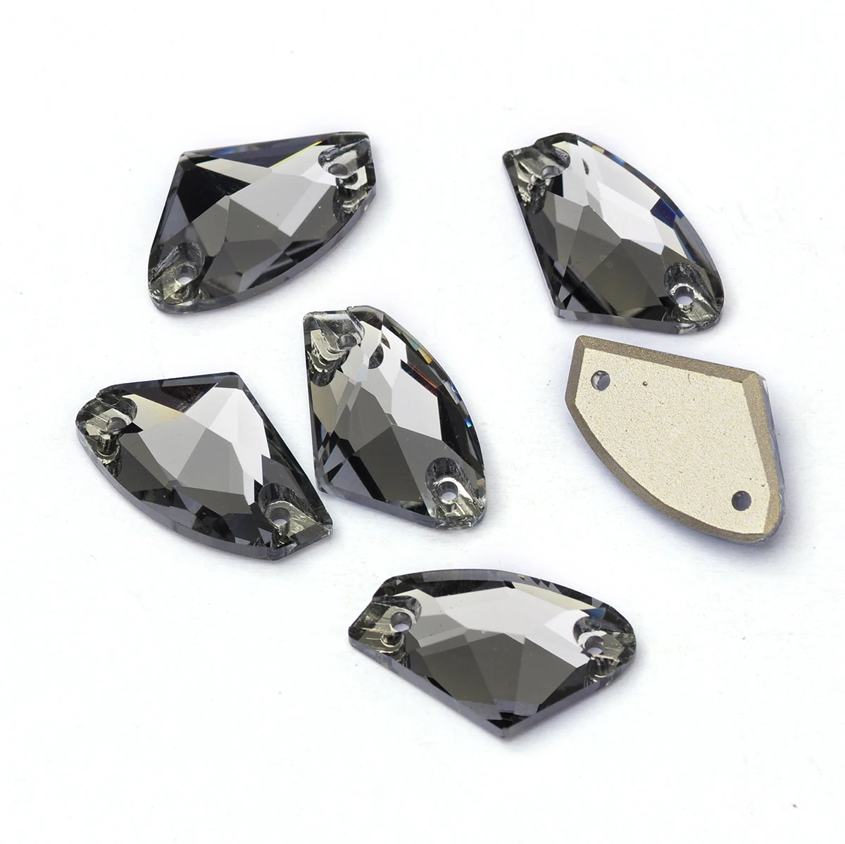 PUBRILEX Vorteilspack Schwarze Diamant-Strasssteine mit Flacher Rückseite und Facetten zum Nähen für Kleidungsstücke und Schmuckdekorationen – Detail 8