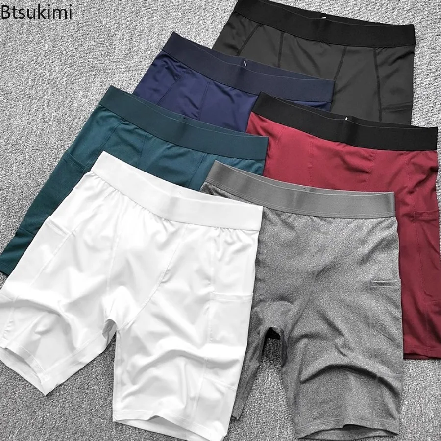 New Men Marathon Compression Shorts Running Training Fitness Leggings Bodybuilding Tights Sports Gym Comfortable Stretch Shorts
