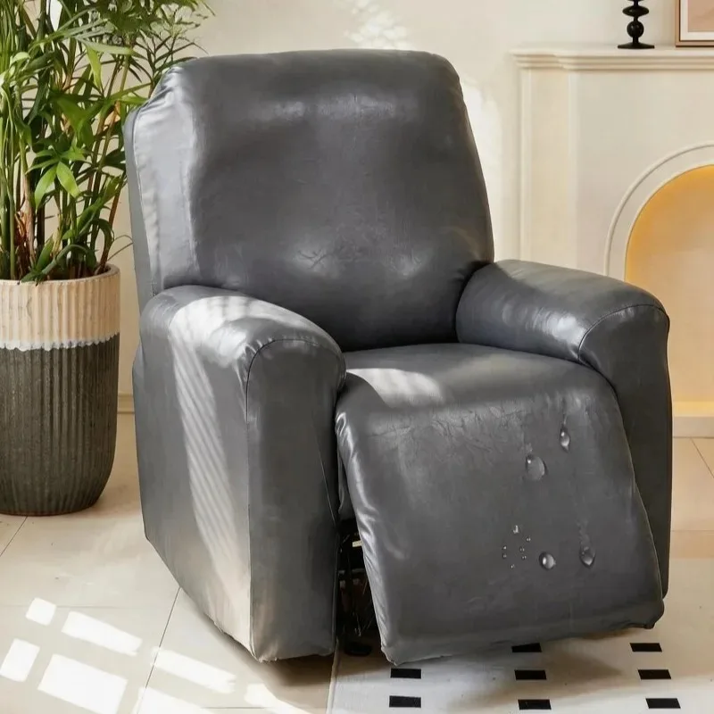 Waterproof PU Leather Recliner Sofa Cover Elastic All-inclusive Chair Covers Oil-proof Armchair Slipcovers Furniture Protector