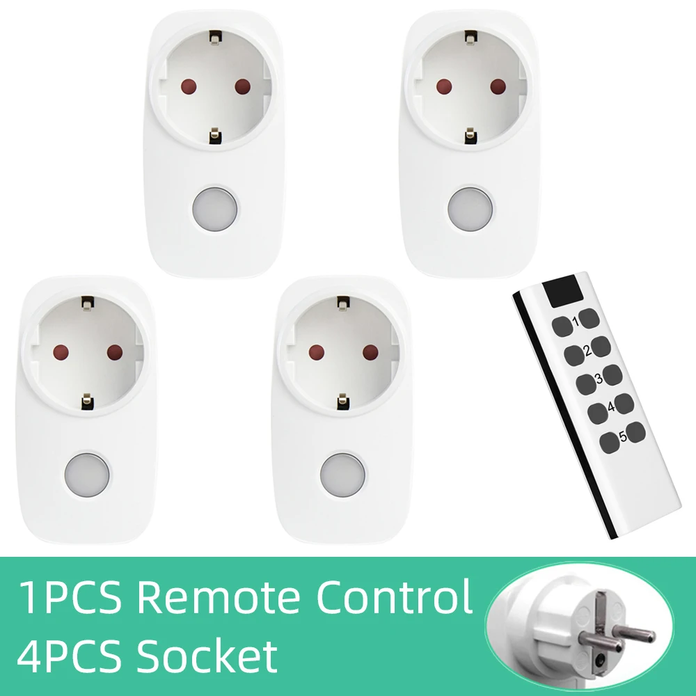

Smart EU Power Plug French Socket Wireless Remote Control Wall Sockets RF Controller Switch 16A 220V Programmable Light Outlet