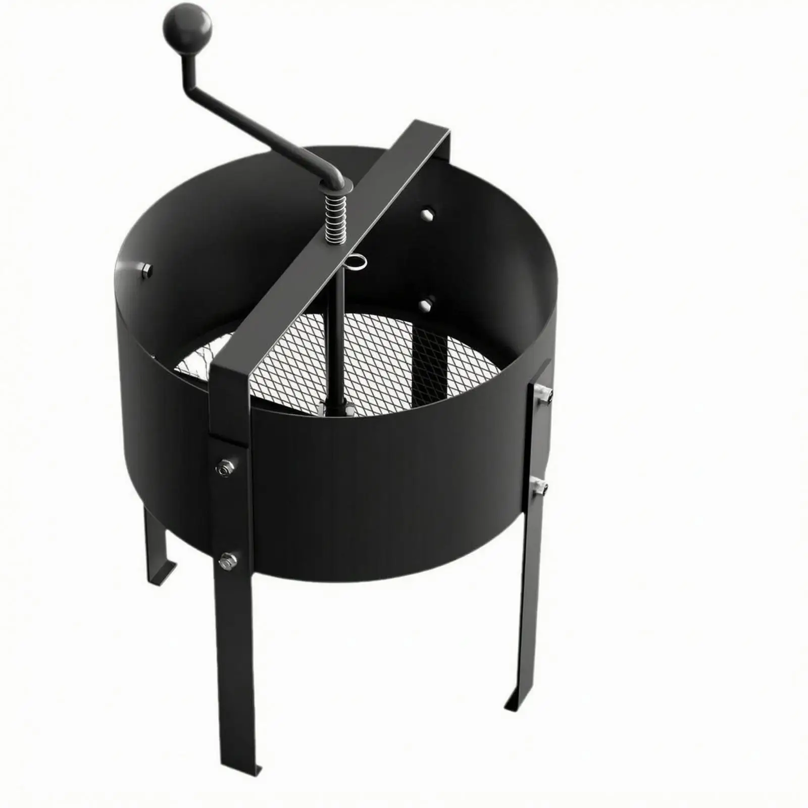 Iron Rotary Soil Sifter Machine Manual Garden Sieve Cylindrical Drum Filter Outdoor Tool for Planting Bed Preparation