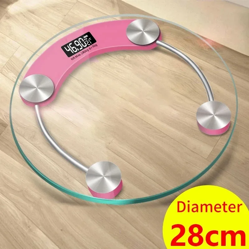 Round Transparent Digital Scale Body Weight Scale Floor Electronic Scales  LCD Scales Body Weighing Scale For Bathroom