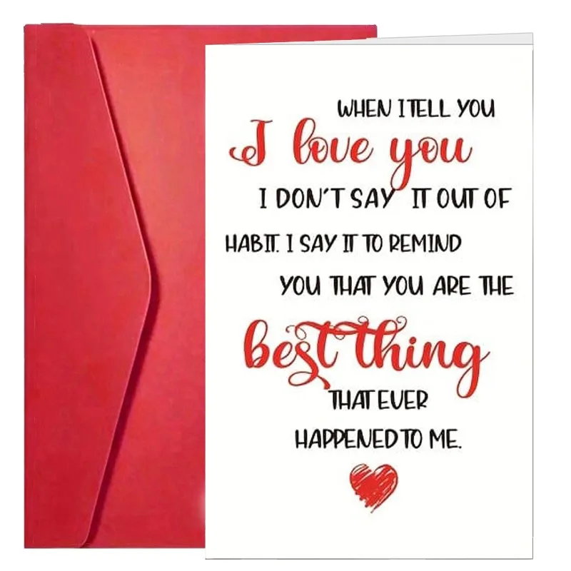 When I Tell You I Love You "Valentine's Day Cards - Romantic Red and Black Love Notes with Sincere Marriage/Relationship Quotes - Anniversaries, Weddings, Birthday Gifts for Wives and Husbands