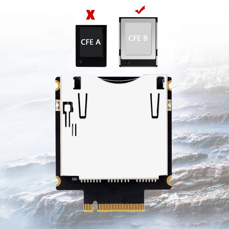 CFexpress Type B to M.2 NVME Adapter Expansion Board Riser Converter NVME M Key PCI-E 3.0/4.0 X2 to CFexpress Type-B Card Reader